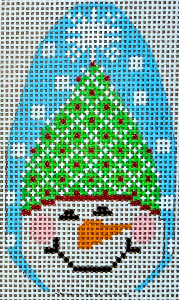 CH-1236 Snowman Ornament - Hat with Diamonds 2 ½ x 4 ½  13 Mesh CH Designs