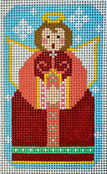 CH-1251 Red Angel Ornament 3 x 5 13 Mesh CH Designs