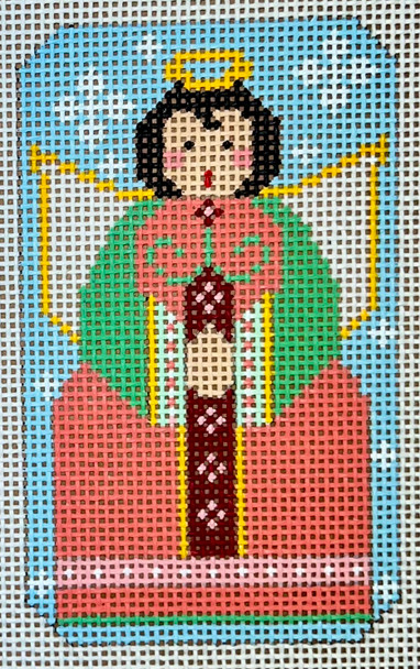 CH-1252 Coral Angel Ornament 3 x 5 13 Mesh CH Designs