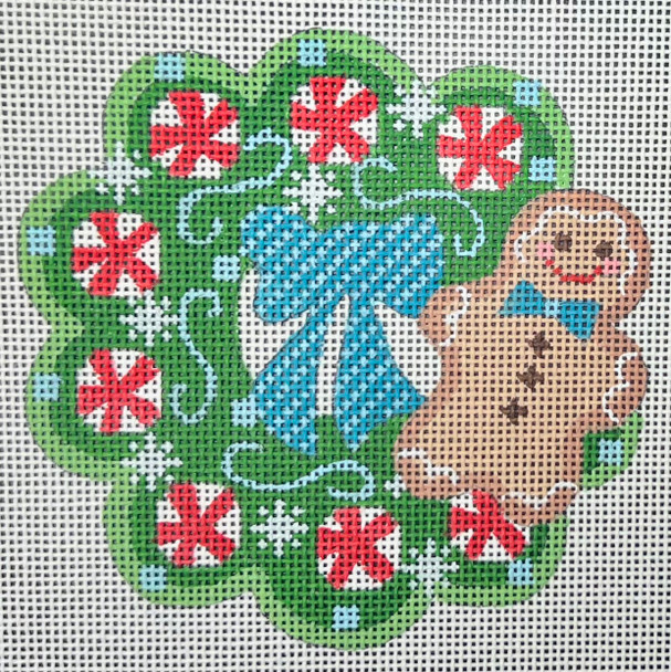 CH-1290 Wreath Ornament - Gingerbread Man 4 ¼ x 4 ¼  18 Mesh CH Designs