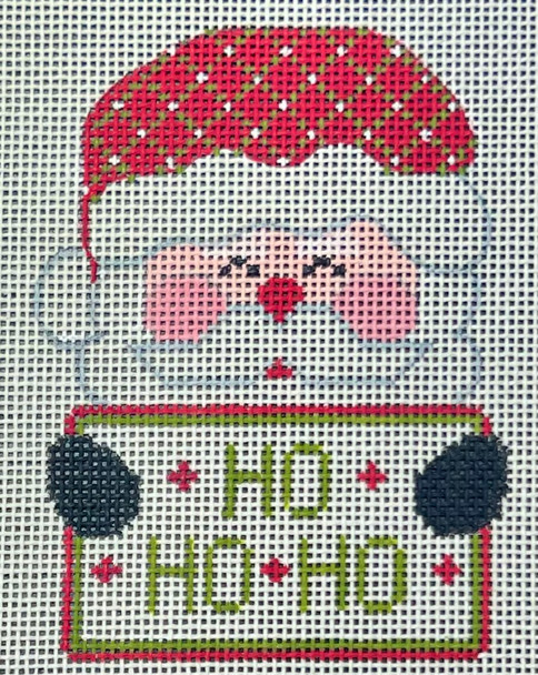 CH-1408 Santa Tag - Ho Ho Ho 2 ¾ x 3 ¾ 18 Mesh CH Designs
