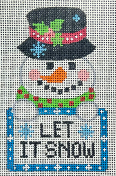 CH-1410 Snowman Tag - Let It Snow 2 ¾ x 3 ¾ 18 Mesh CH Designs