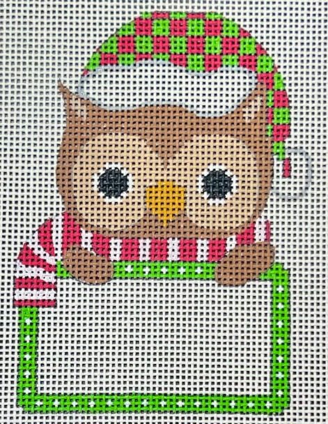 CH-1413 Owl Tag - Blank   2 ¾ x 3 ¾ 18 Mesh CH Designs
