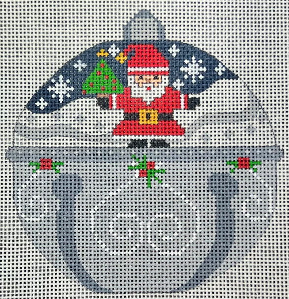 CH-1493 Santa Jingle Bell  4 ¼ x 4 ¼  18 Mesh CH Designs