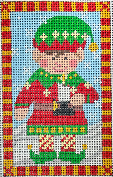 CH-1541 Elf Holding Candle 3 ½ x 5 ½  13 Mesh CH Designs