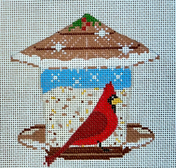 CH-1512 Bird Feeder - Cardinal 4 x 4 18 Mesh With Stitch Guide CH Designs