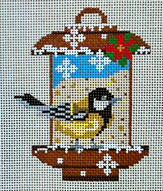 CH-1516 Bird Feeder - Chickadee 3 x 4  18 Mesh With Stitch Guide CH Designs