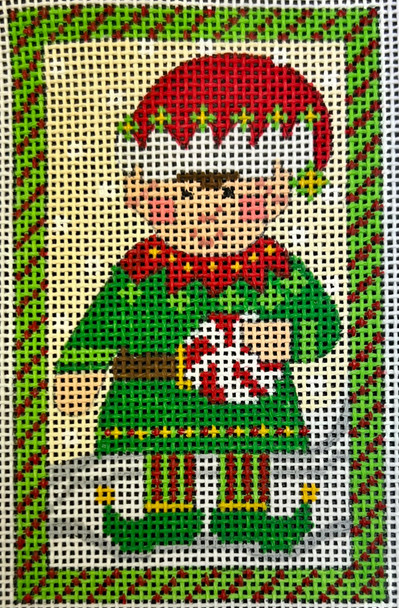CH-1548 Elf Holding Peppermint  2 ½ x 4 18 Mesh CH Designs