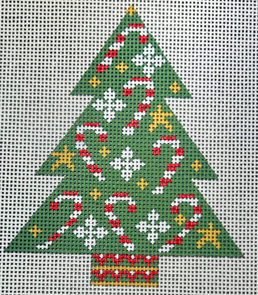 CH-1613 Tree with Candy Canes  9 X 10 13 Mesh CH Designs