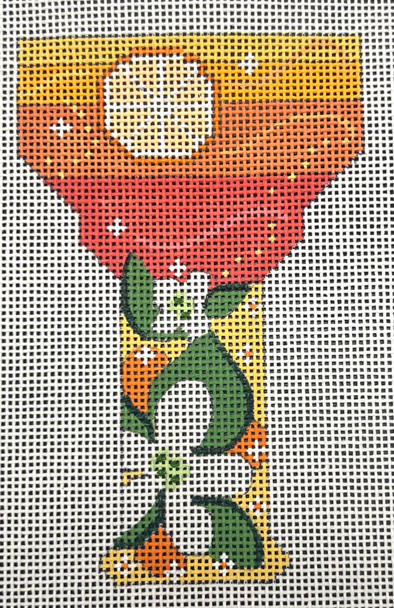 CH-1697 Cocktail Scissors Case - Tequila Sunrise 3 ¾ x 4 ¼ 18 Mesh With Stitch Guide CH Designs