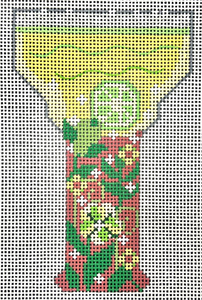 CH-1698 Cocktail Scissors Case - Lemon Drop 3 ¾ x 4 ¼ 18 Mesh With Stitch Guide CH Designs