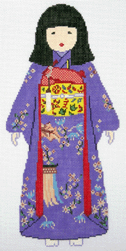 CB-73 Japanese Friendship Doll - Miss Nara 5 x 10 ¾  18 Mesh With Stitch Guide CHRISTINE SAUNDERS