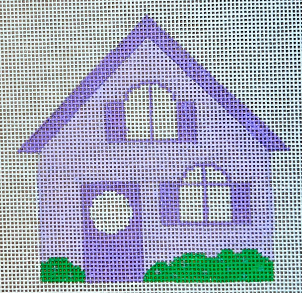 HB-405 Cottage - Purple 4 x 4 18 Mesh Stitch Guide Included Hummingbird Designs