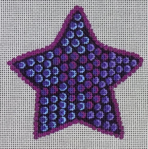 JTS-44 Purple Star Ornament 4 x 4  18 Mesh JANE TATTERSFIELD