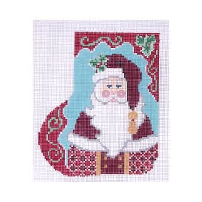 Christmas Mini-Sock C747 Regal Santa 4X5 18 Mesh Shelly Tribbey Designs
