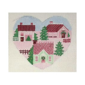 Christmas Ornament C06 Holiday Village 18 Mesh 4.5X3.75 Shelly Tribbey Designs