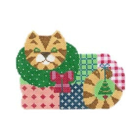 Christmas Ornament C521 Christmas Cat 5.5 X 4 18 Mesh Shelly Tribbey Designs