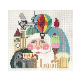 Santa Head FL01 St. Louis Santa Head Shelly Tribbey Designs .5 x 5  18 Mesh