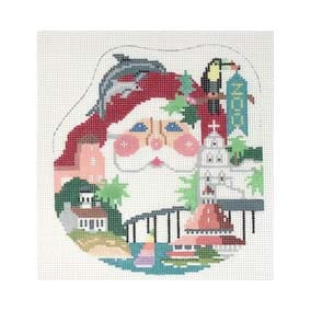 Santa Head LAND10 La Jolla/San Diego Shelly Tribbey Designs 5 x 5.5 18 Mesh