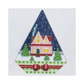 Triangle Christmas Ornament TR03B 6 X 7.5 13 Mesh Holiday House Shelly Tribbey Designs
