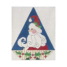 Triangle Christmas Ornament TR05 4.5 X 5.5 18 Mesh Holly Santa Shelly Tribbey Designs