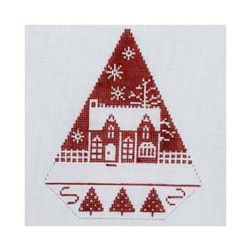 Triangle Christmas Ornament TR11B 6 X 7.5 13 Mesh Red & White Christmas Shelly Tribbey Designs