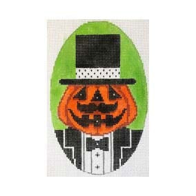Halloween H224 Mr. Dapper Pumpkin Shelly Tribbey Designs 3.75X5.75 18 Mesh