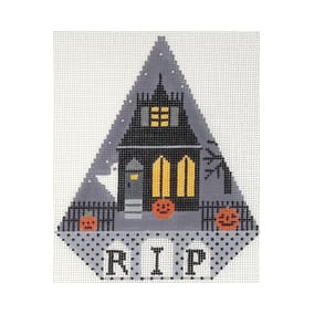 Halloween Triangle Ornament HTR04 Haunted Night Shelly Tribbey Designs 4.5X5.5 18 Mesh