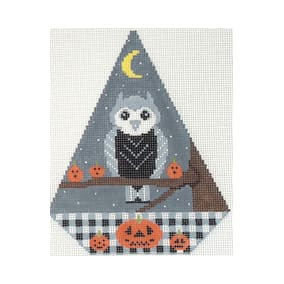 Halloween Triangle Ornament HTR05 Night Owl Shelly Tribbey Designs 4.5X5.5 18 Mesh
