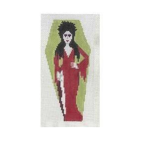 Halloween Coffin H006 Elvira 2.75 X 5.5 18 Mesh Shelly Tribbey Designs