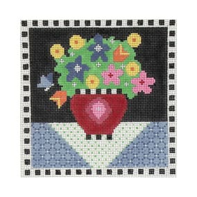 Floral FL31 Petite Floral Vase Shelly Tribbey Designs 5"SQ 18 Mesh