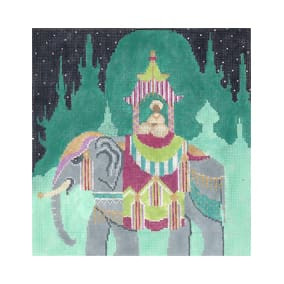 Floral P200 Elephant Ride Shelly Tribbey Designs 8.25X8.5 18 Mesh