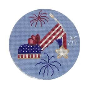 Floral SH03 Patriotic Shoe Shelly Tribbey Designs 5"RD 18 Mesh