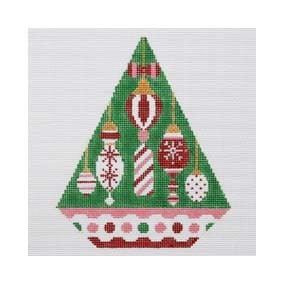 Triangle Christmas Ornament TR16B 6 X 7.5 13 Mesh Crimson Ornaments Shelly Tribbey Designs