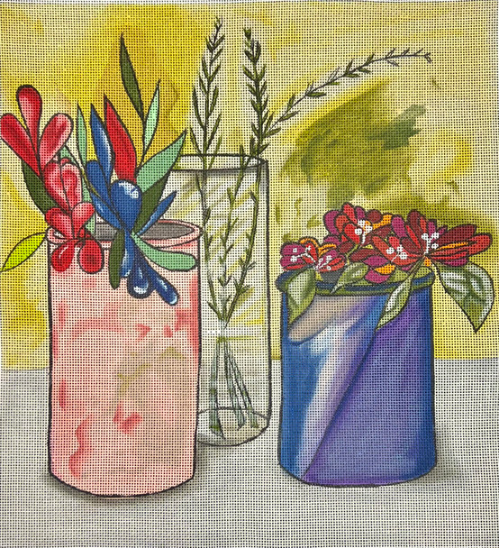 ZEDD-06 Fantasy Begonias 10 ¾ x 11 ¾  18 Mesh THE ART OF NANCY ZEDD