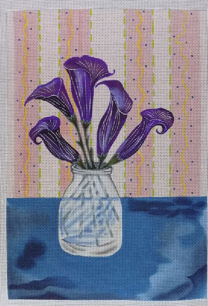 ZEDD-16 Purple Calla Lilies 7 ½ x 15 18 Mesh THE ART OF NANCY ZEDD