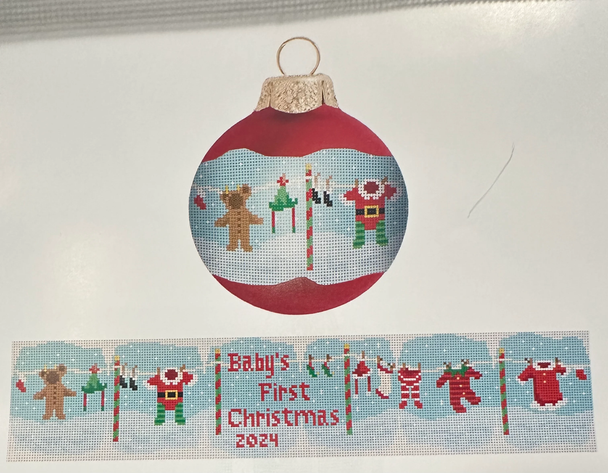 SA-XO 101 Baby's 1st Christmas Band 2.25 x 12.75 Starke Art Designs