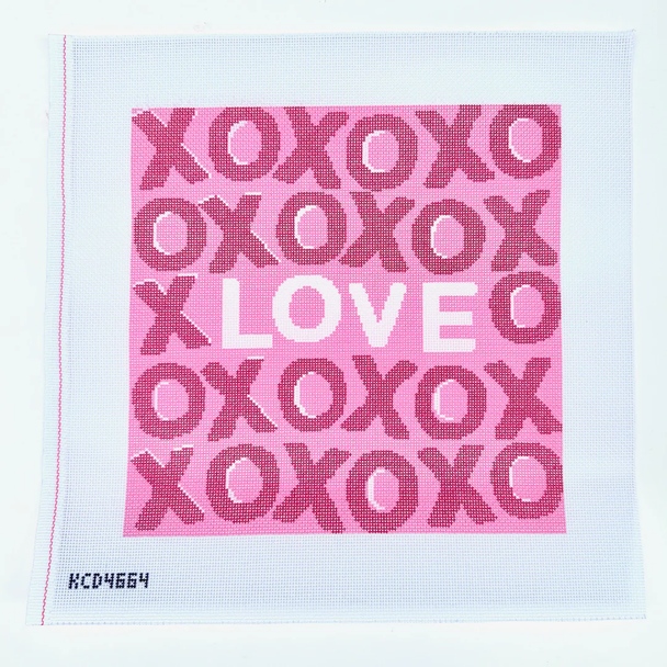 12x12 XOXO Pattern Printed Canvas 12" Square  13 Mesh Lovevolve
