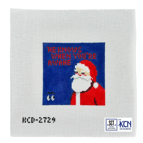 He Knows When You're Awake 4 1/2" Square 13 Mesh SCT Designs (KCN) KCD2729