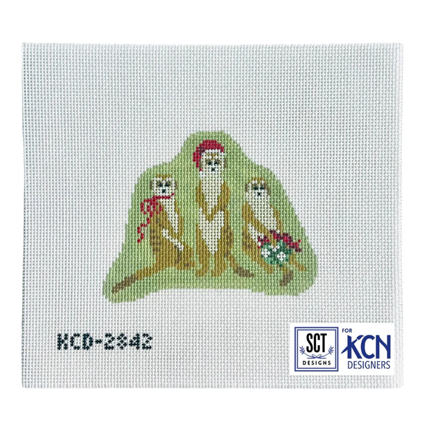 Holiday Meerkats 5 1/4" X 4 1/4" 13 Mesh SCT Designs (KCN) KCD2842