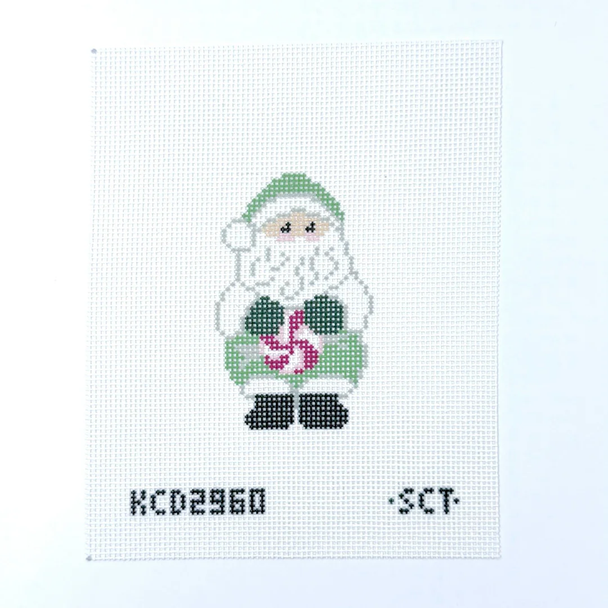 Peppermint Santa Printed Canvas 2 1/2” x 4” 13 Mesh SCT Designs (KCN) KCD2960