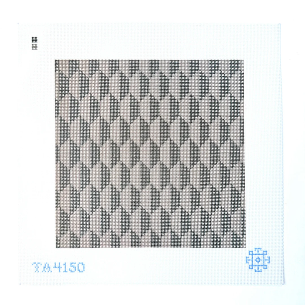 Hexagon - Brown Printed Canvas 10 1/4” Square 13 Mesh Thorn Alexander (KCN)