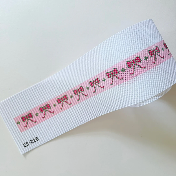 Christmas Bow Belt Printed Canvas 33 1/2" x 1 3/4" 13 Mesh Ziggy Stitches