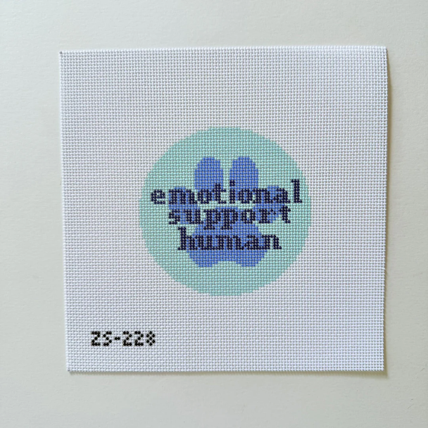 Emotional Support Human Round Printed Canvas 4 1/2" Round 13 Mesh Ziggy Stitches