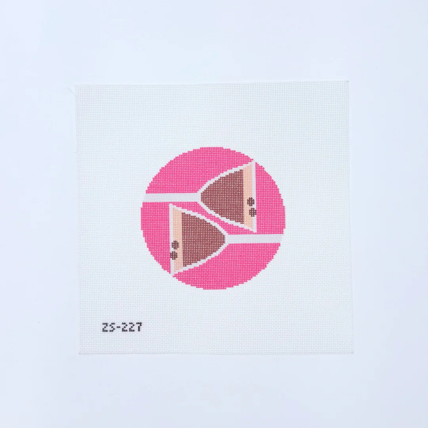 Espresso Martini Round Printed Canvas 4 1/2" Round 18 Mesh Ziggy Stitches