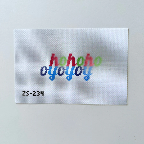 Ho Ho Ho Oy Oy Oy Mirror Printed Canvas 5" x 2 1/4" 18 Mesh Ziggy Stitches