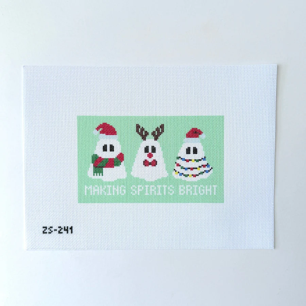 Making Spirits Bright Printed Canvas 5 3/4" x 3 1/2" 18 Mesh Ziggy Stitches