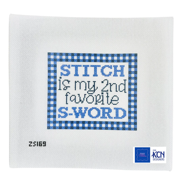 Stitch is my 2nd Favorite S-word Printed Canvas  5 1/4" x 4 1/2 18 Mesh Ziggy Stitches