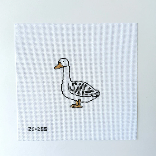 Silly Goose Printed Canvas 4“ x 3 3/4“ 18 Mesh Ziggy Stitches