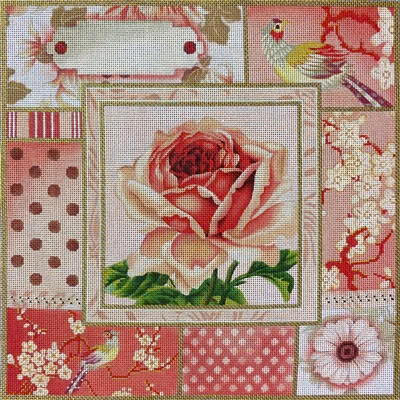 Collage 1041 Vintage Rose Collage 15 x15"   13 Mesh Lani Enterprises